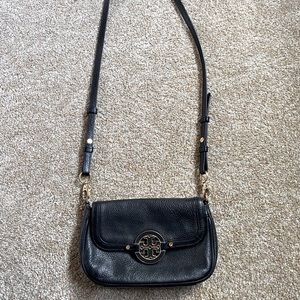 Tory Burch Amanda Mini Black Leather Crossbody Bag